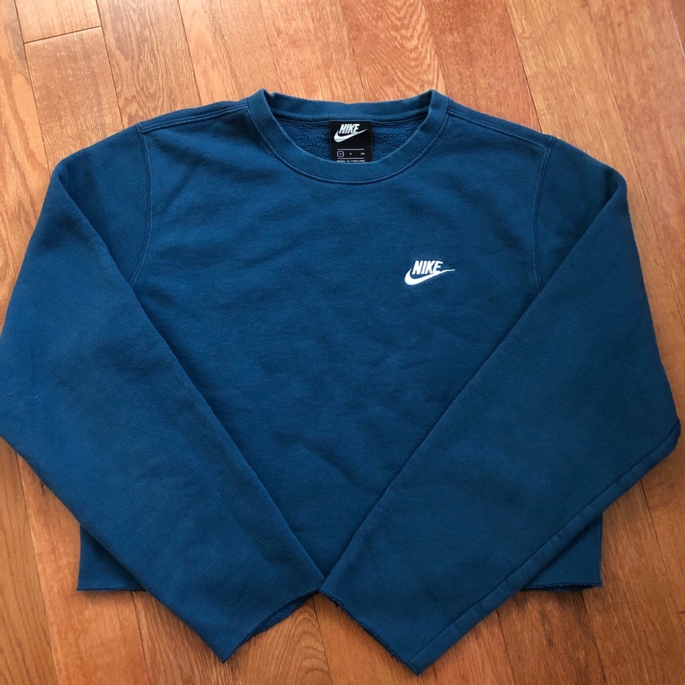 Teal Cropped Nike Crewneck